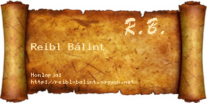 Reibl Bálint névjegykártya